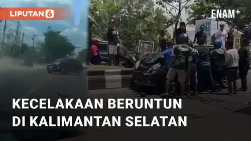 VIDEO: Viral Kecelakaan Beruntun Di Jl. A. Yani, Lianganggang, Kalimantan Selatan