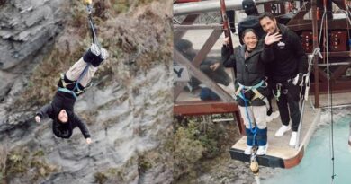 Berjiwa Pemberani, Ini 7 Potret Naysilla Mirdad Bungee Jumping di Selandia Baru