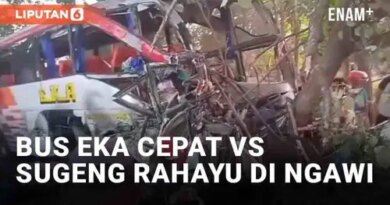 VIDEO: Kecelakaan Maut Bus Eka Cepat vs Sugeng Rahayu di Ngawi, Hindari Pejalan Kaki Hingga Tewaskan 4 Orang