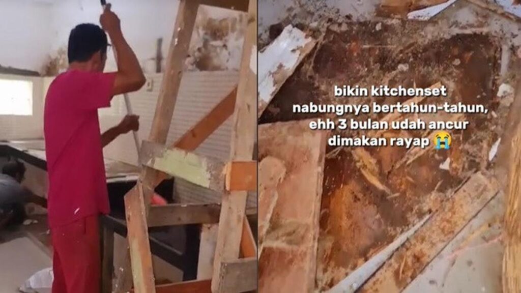 Kisah sedih mewujudkan kitchen set idaman dari tabungan, 3 bulan dirusak rayap