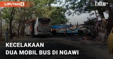 VIDEO: Kecelakaan Dua Bus Departemen SBY-YK di Ngawi, Jawa Timur