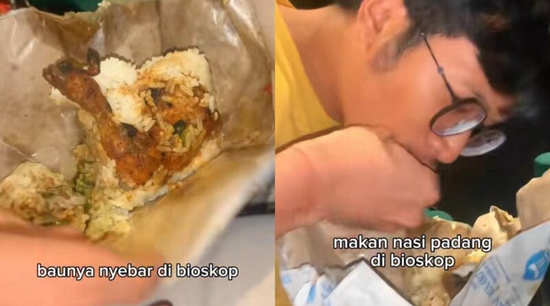 Viral Pria Makan Nasi Padang di Bioskop Bikin Netizen Marah, Baunya Menyebar
