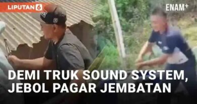 VIDEO: Demi Truk Parade Sound System Lewat, Warga Jebol Pagar Jembatan