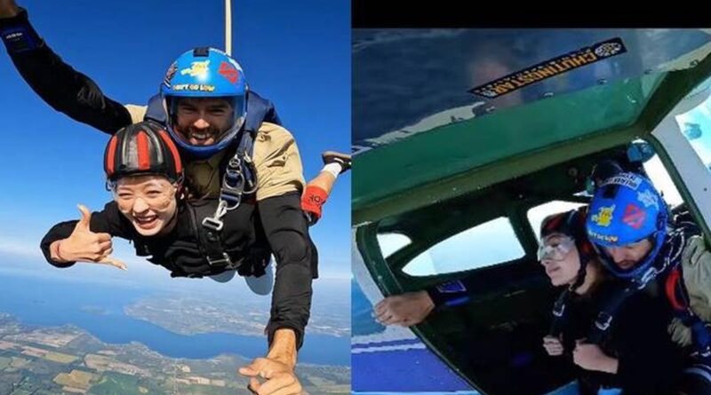 7 Momen Natasha Wilona Sky Diving di Kanada, Coba Olahraga Ekstrim