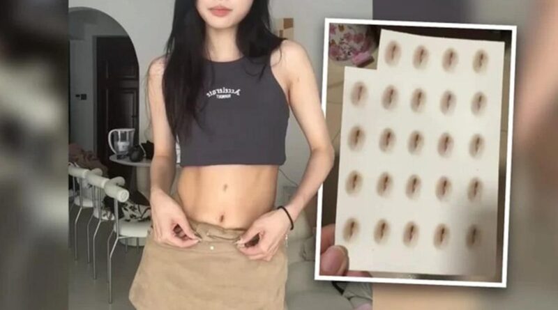 Sedang menjadi tren, wanita di China menggunakan stiker pusar palsu agar kakinya terlihat panjang