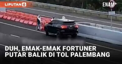 VIDEO: Emak-Emak Putar Balik Fortuner di Tol Palembang, Pembatas Jalan Ditinggalkan Terbuka
