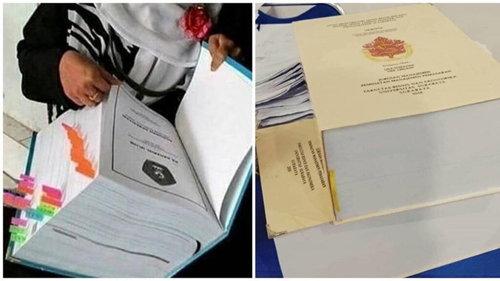 6 Potret Skripsi Tebal Ini Sempat Viral, Ketebalannya Bikin Pusing Dulu