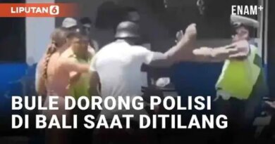 VIDEO: Viral Bule Dorong Polisi di Bali Saat Kena Tilang