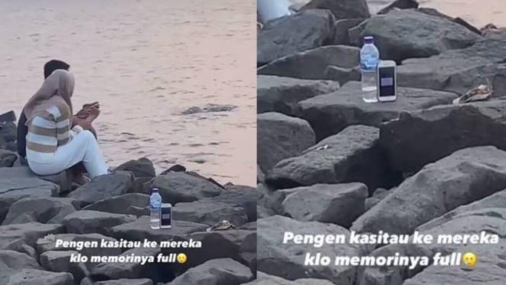 Kocak, Sepasang Kekasih Abadikan Momen di Pantai Malah Gagal Romantis