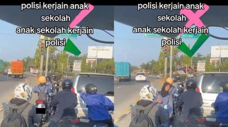 Viral: Tak Pakai Helm di Lampu Merah, Pelajar Ini Naik Bus Hindari Polisi