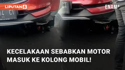 VIDEO: Viral Kecelakaan Sebabkan Motor Masuk ke Kolong Mobil!