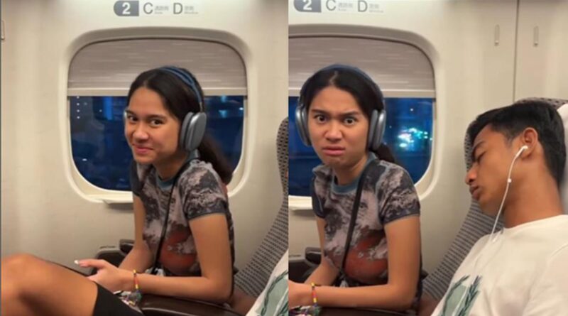 Potret Arhan dan Azizah Salsha menaiki kereta cepat Shinkansen Jepang, bikin gemas