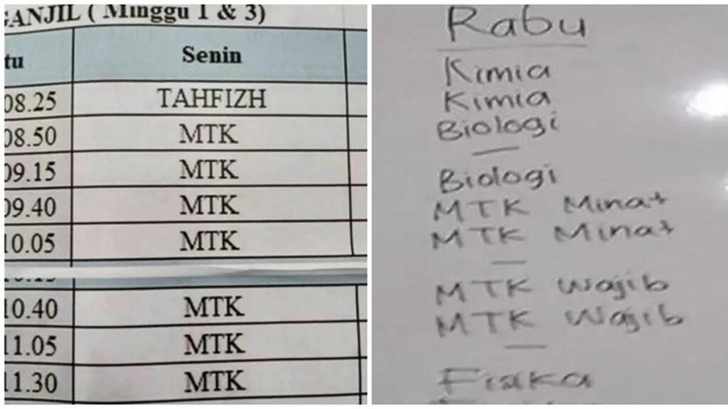 6 Gambar Jadwal Pelajaran Sekolah Lengkap dalam Sehari, Bikin Pusing