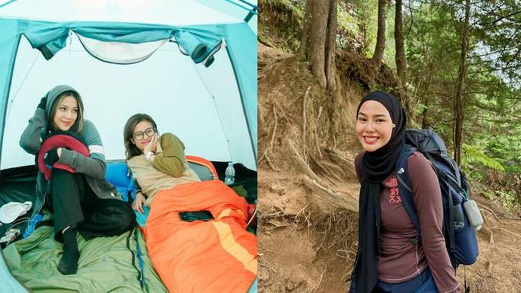 7 Potret Seru Dara Arafah dan Awkarin Mendaki Gunung Prau Ini Menantang