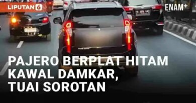 VIDEO: Viral Pajero Berplat Hitam Kawal Mobil Damkar di Surabaya, Tuai Sorotan