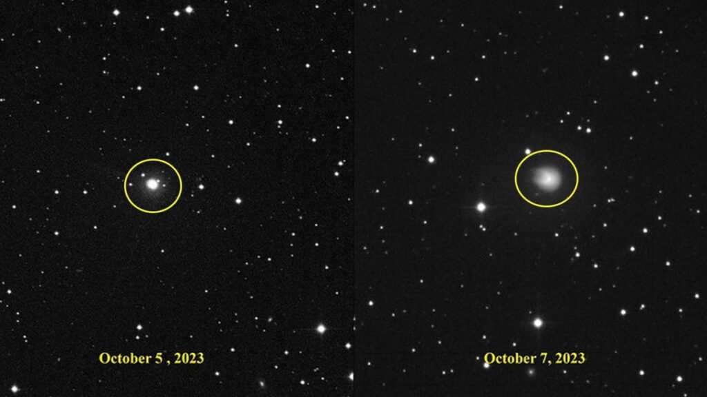 Menuju Bumi, komet raksasa ini diabadikan oleh para astronom saat meledak