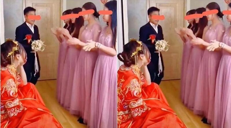 Reaksi kaget mempelai pria saat melihat semua mantan pacarnya menjadi pengiring pengantin bagi calon istrinya