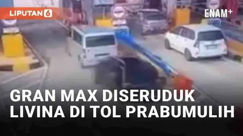 VIDEO: Detik-Detik Gran Max Diseruduk Livina di Gerbang Tol Prabumulih