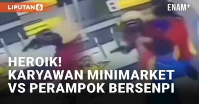 VIDEO: Heroik! Dua Karyawan Minimarket Bekuk Perampok Bersenpi di Karanganyar