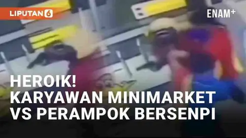 VIDEO: Heroik! Dua Karyawan Minimarket Bekuk Perampok Bersenpi di Karanganyar