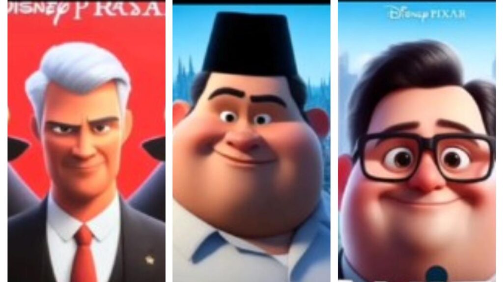 6 Potret Cawapres 2024 Ala Disney Pixar, Editan AI Unik