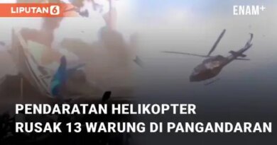 VIDEO: Viral Pendaratan Helikopter Rusak 13 Warung Milik Warga di Pangandaran
