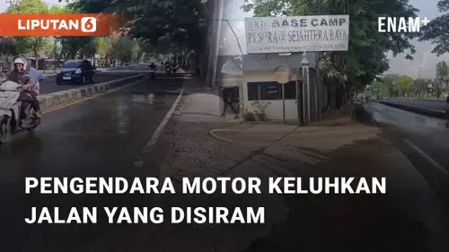 VIDEO: Pengendara Motor Keluhkan Jalan Ring Road yang Disiram Air di Yogyakarta