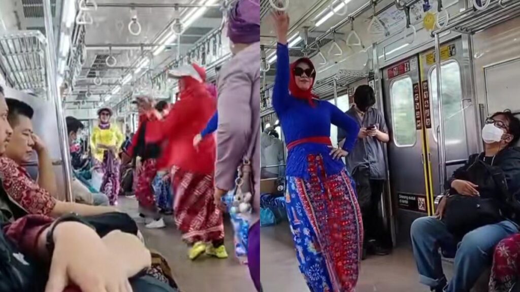 Viral Aksi Ibu-Ibu Fashion Show di KRL, Penumpang Lain Tahan Tawa