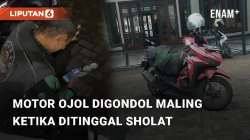 VIDEO: Parah, Motor Ojol Digondol Maling Ketika Ditinggal Sholat di Masjid!
