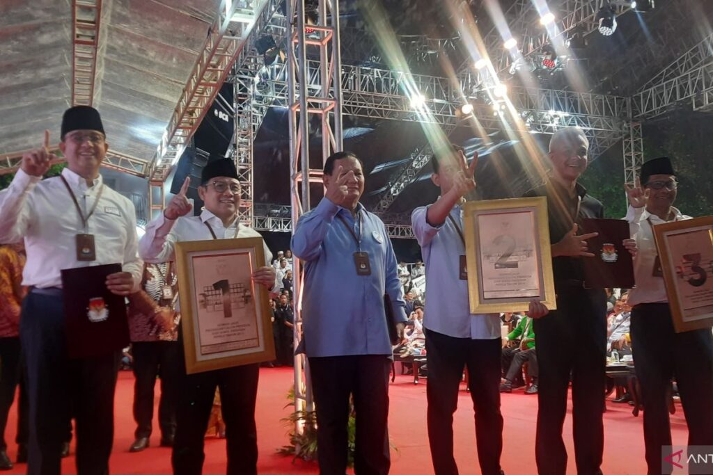 KPU: Anies nomor urut 1, Prabowo 2, Ganjar nomor 3