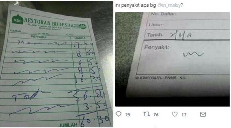 6 Potret Tulisan Susah Terbaca Ini Bikin Bingung, Hurufnya Tak Jelas