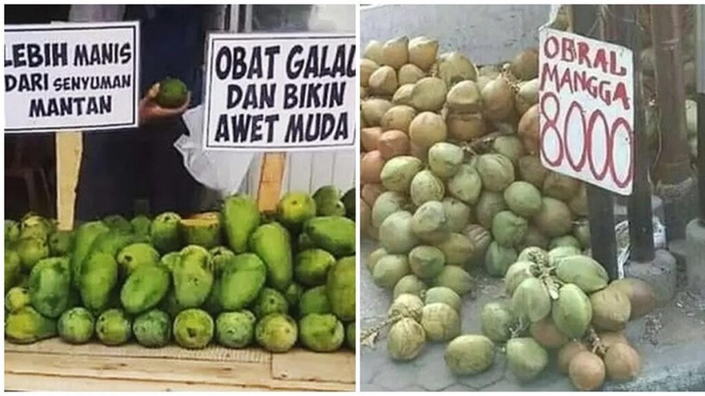 6 Tulisan Aneh di Warung Penjual Mangga Ini Bikin Geleng-geleng Kepala