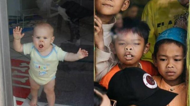 10 Foto Anak di Depan Cermin Berekspresi Kocak