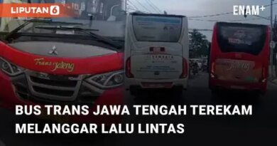 VIDEO: Detik-detik Bus Trans Jawa Tengah Terekam Kamera Sedang Melanggar Lalu Lintas