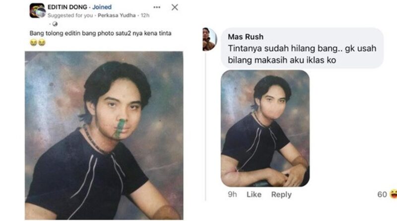 Pria Ini Ingin Fotonya Diedit Karena Kena Tinta, 5 Editan Kocak Netizen