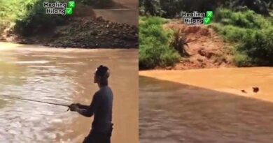 Viral, Aksi Aneh Orang Mancing di Sungai Ini Bikin Netizen Panik