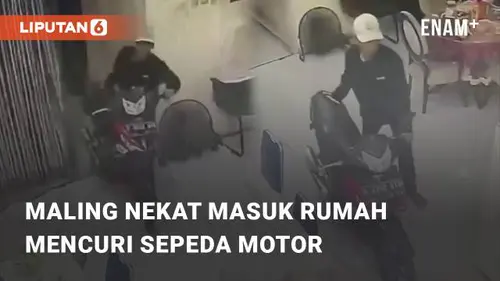 VIDEO: Detik-Detik Maling Nekat Masuk Rumah Mencuri Sepeda Motor di Jakarta Utara
