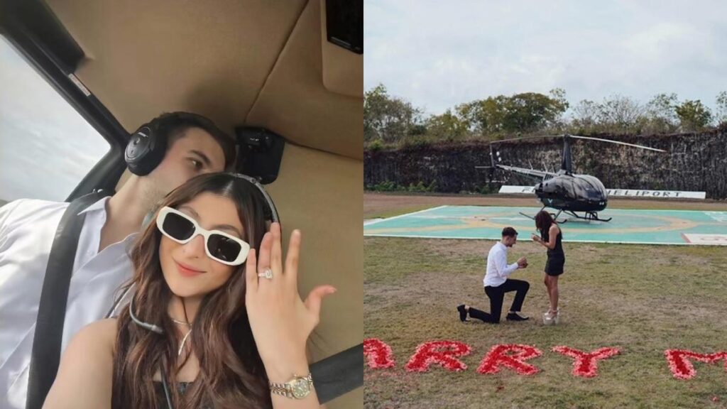 7 Potret Sarah Keihl Dilamar Pria Bule di Helikopter, Pakai Berlian 3 Karat