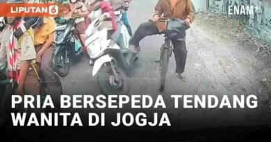VIDEO: Viral Pria Bersepeda Tendang Wanita Bermotor di Jogja, Diduga ODGJ
