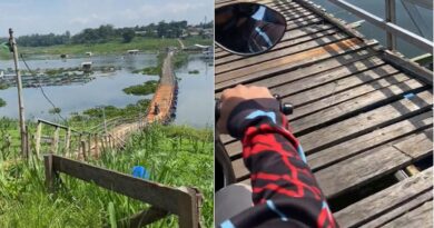 Momen Istri Panik Melewati Jembatan Kayu Saat Naik Motor, Bikin Jantung 'Berolahraga'