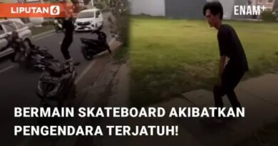 VIDEO: Asik Bermain Skateboard di Trotoar Hingga Akibatkan Pengendara Terjatuh!