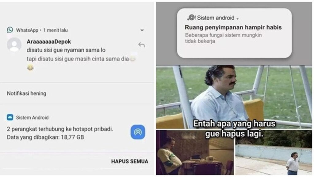 6 Meme Lucu Ini: Ruang Penyimpanan Ponsel Penuh, Bingung Mau Hapus Apa Lagi