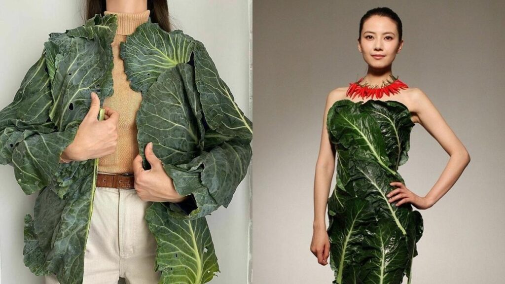 7 Potret Pakaian Berbahan Sayur Segar yang Terlalu Fashionable, Mulai dari Kubis hingga Selada