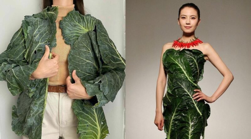 7 Potret Pakaian Berbahan Sayur Segar yang Terlalu Fashionable, Mulai dari Kubis hingga Selada