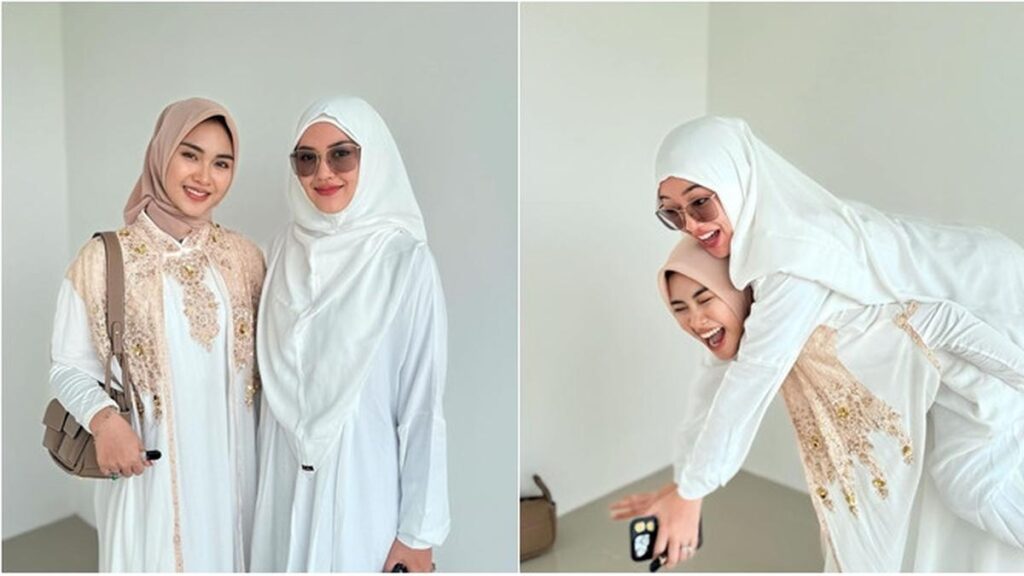 6 Potret Asmara Bahagia Mengenakan Busana Muslim Serba Putih, Wajahnya Bikin Pangling