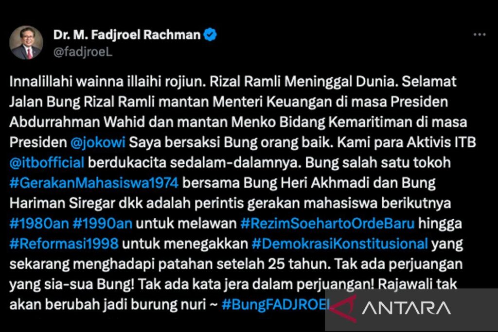 Bawa almamater Dubes Fadjroel Rachman ungkap peran Rizal Ramli