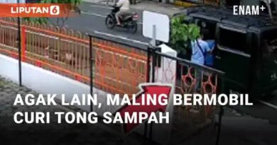 VIDEO: Agak Lain, Maling Bermobil Malah Curi Tong Sampah di Jalanan Temanggung