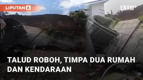 VIDEO: Talud Roboh, Dua Rumah dan Beberapa Kendaraan Tertimpa Tanah di Semarang