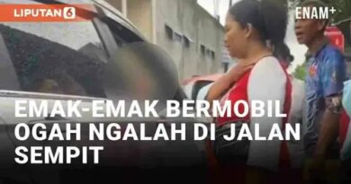 VIDEO: Viral Emak-Emak Bermobil Ogah Ngalah Saat Papasan di Jalan Sempit