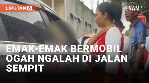 VIDEO: Viral Emak-Emak Bermobil Ogah Ngalah Saat Papasan di Jalan Sempit